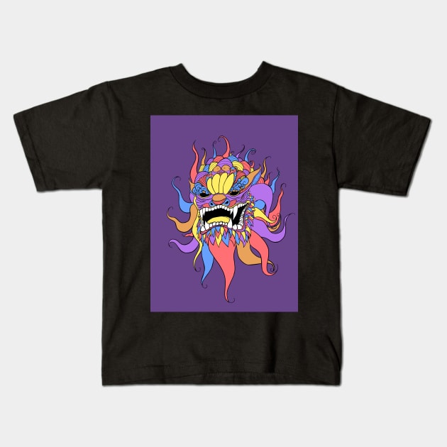 Resplendent Fu Dog Kids T-Shirt by OneEyedGuy